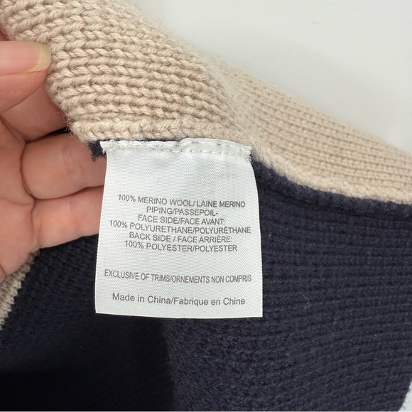 Tory Burch Nautical Colorblock Heavyweight Merino Wool Double Breasted Coat S - Picture 8 of 12